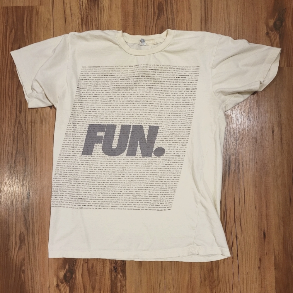 Fun. band shirt with “Some Nights” lyrics medium